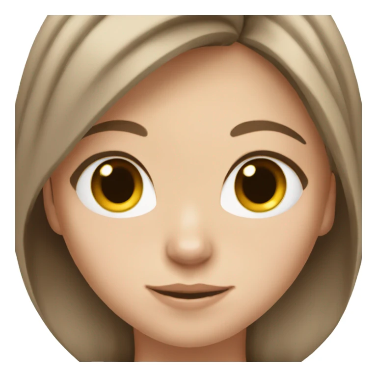 A brown haired white girl with a beige and gray tabby cat sticker