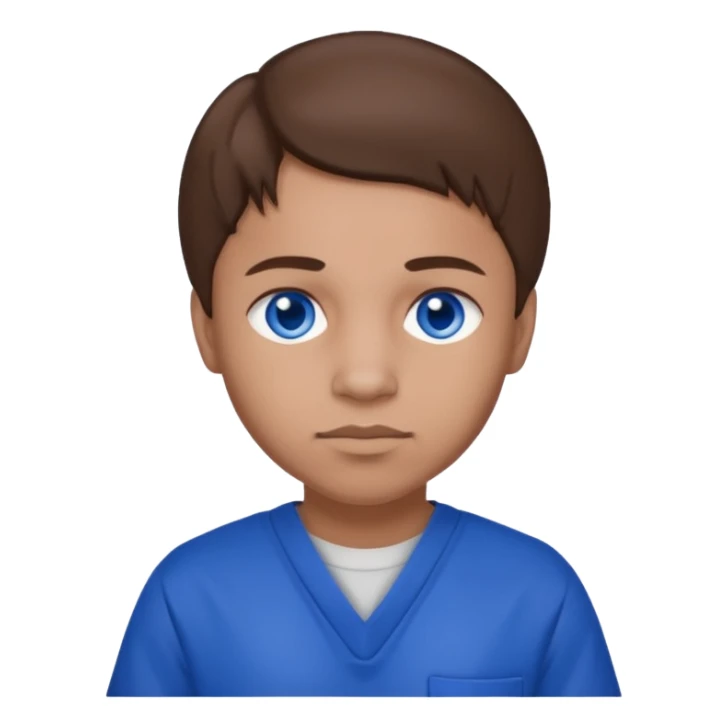 Dre from Lockdown with light skin, blue eyes, brown hair, cobalt blue inmate outfit  sticker