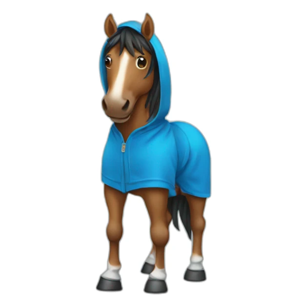 horse wearing blue hoodie sticker