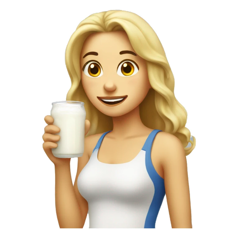 woman drinks kefir sticker