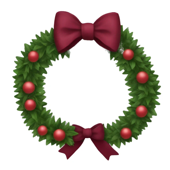 christmas garland burgundy bow sticker