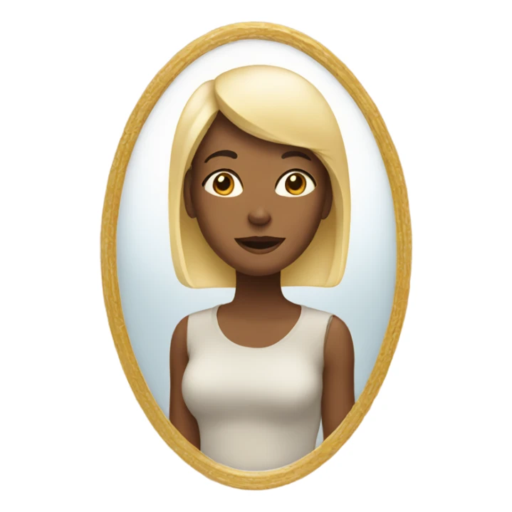 woman looking in the mirror sticker