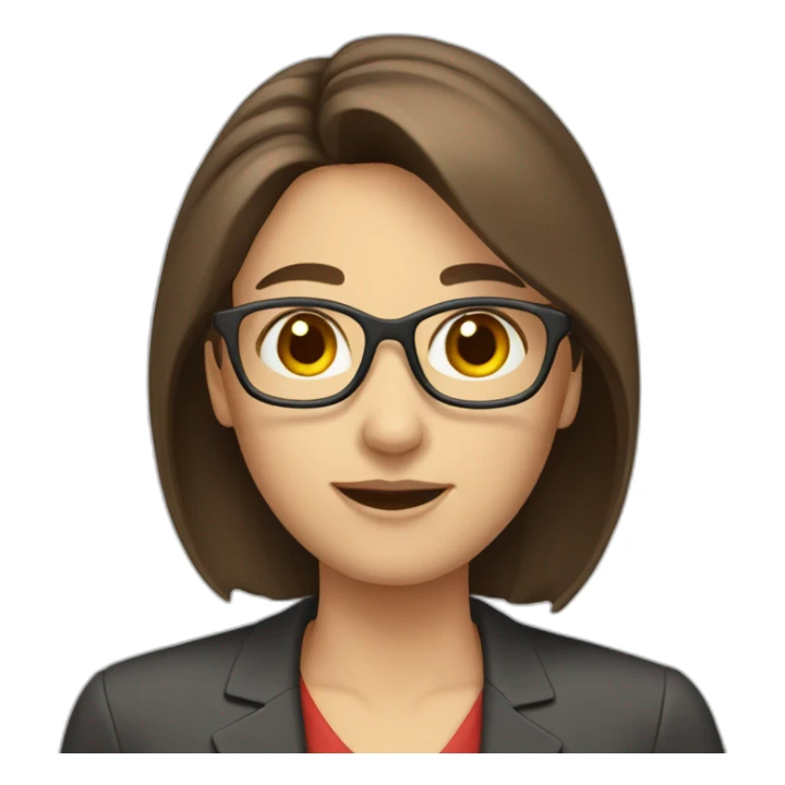 teacher with brown hair sticker