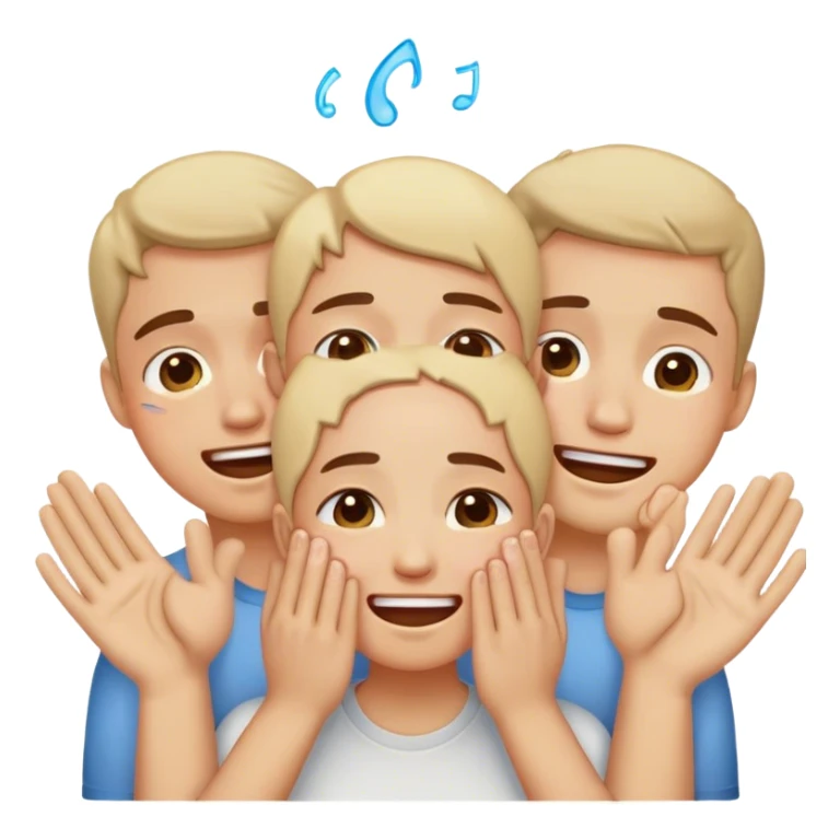 people with hand on face and smail and cry sticker