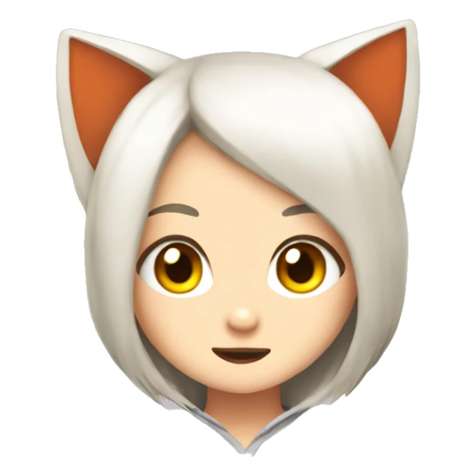Gif. Cute kitsune anime girl peeking in. sticker