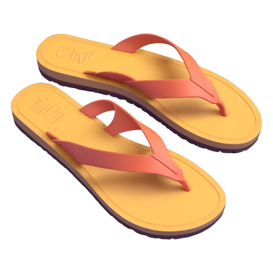 thick sandal sole, minimal detail, 3D iPhone emoji style, viewed from the bottom sticker