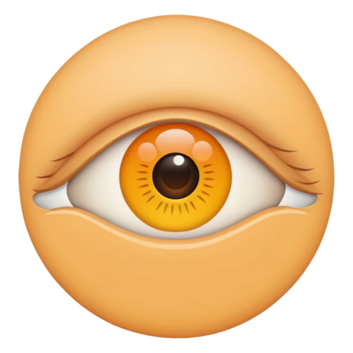 iOS emoji, minimal eye symbol, circle with dot, flat sticker