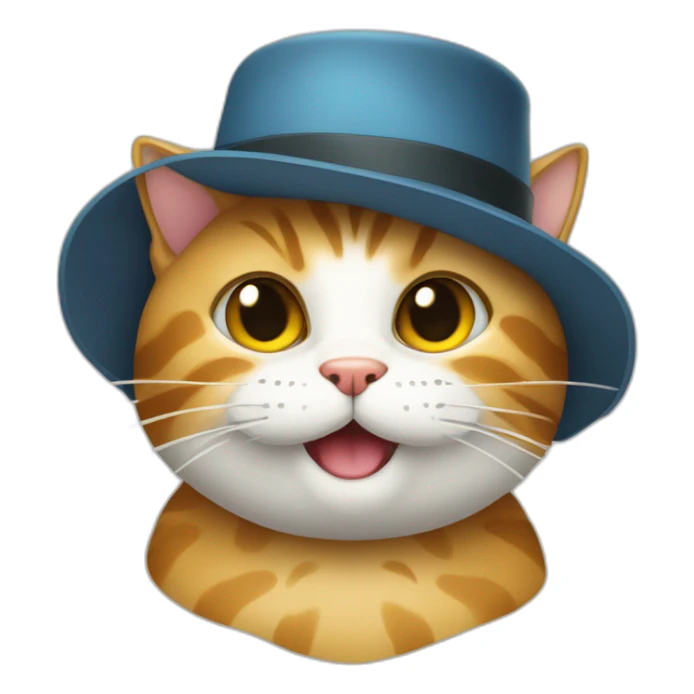 CAT WITH A HAT AND A MAGNIFIYING GLASS sticker
