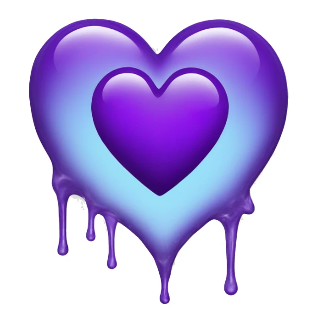White heart cracked open leaking purple liquid sticker