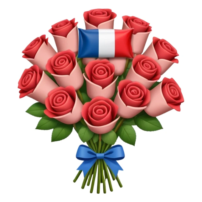 SPAM MEAT rose bouquet wrapped in french flag sticker