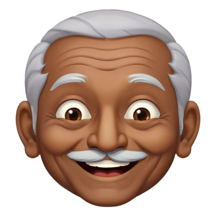 Ông lão Ấn Độ, cười, nhắm 1 bên mắt, nghiêng đầu sticker