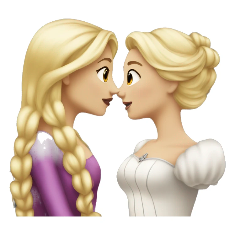 2 women princesses couple blonde kiss sticker