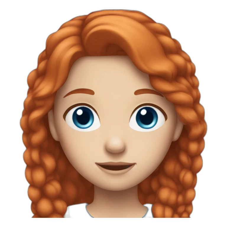 Girl with horse red hair and blue eyes sticker