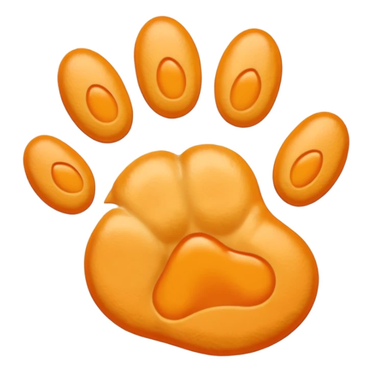 a very light pale pastel yellowy orange pawprint sticker