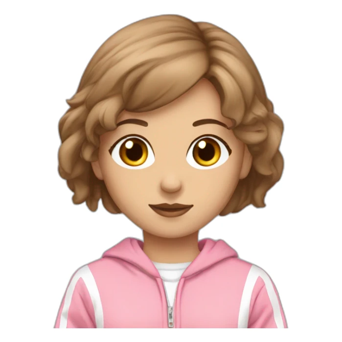 brown-haired-white-girl-pink-oversize-tracksuit sticker