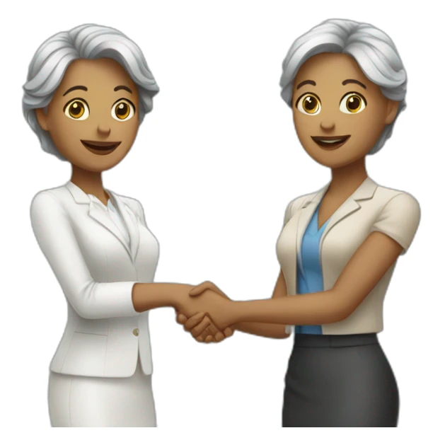 two white business women with different hair colors shaking hands sticker