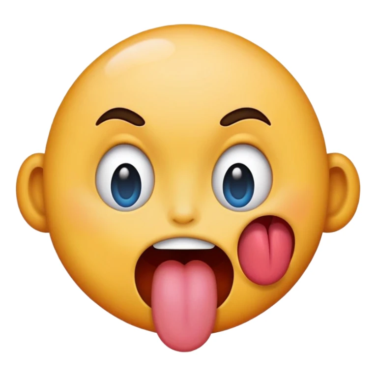 Face with tongue sticking out crazy emoji  sticker