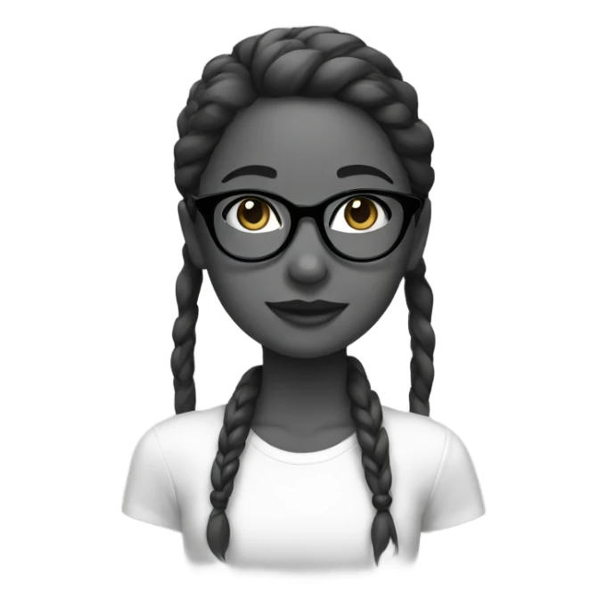 monochrome girl with glasses sticker