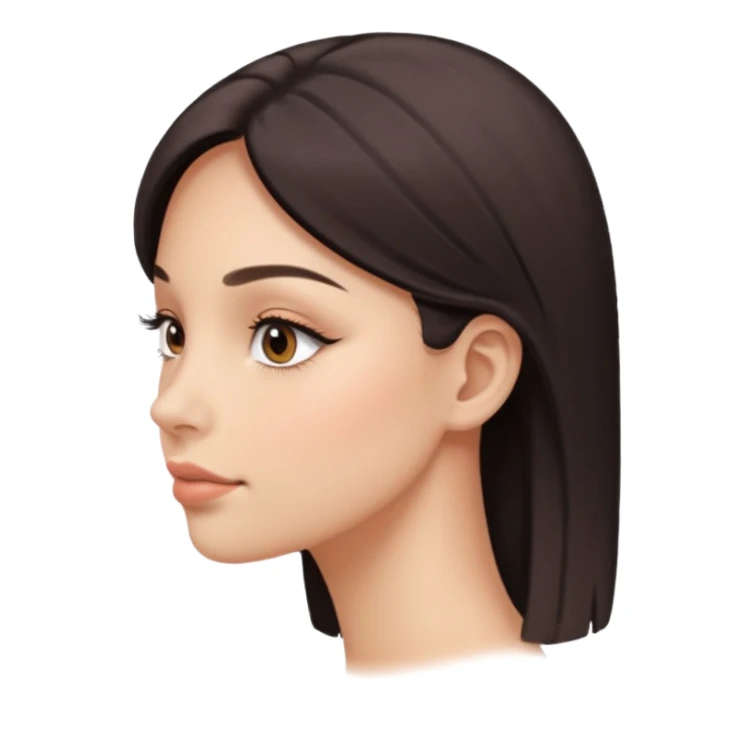 el rostro de perfil de una mujer donde simule que obtuvo un lifting facial sticker