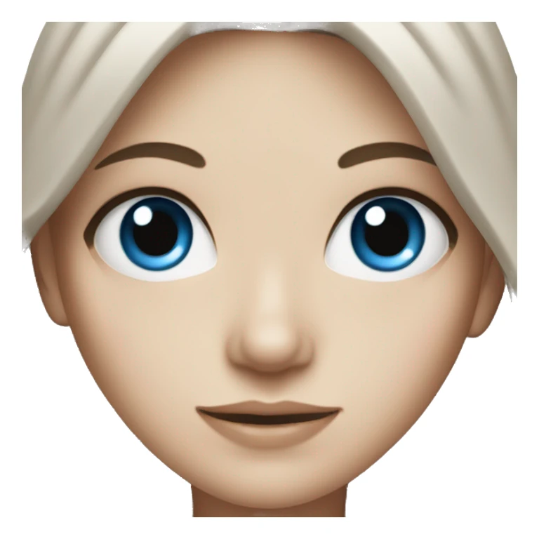 White girl with blue eyes, dark brown hair sticker