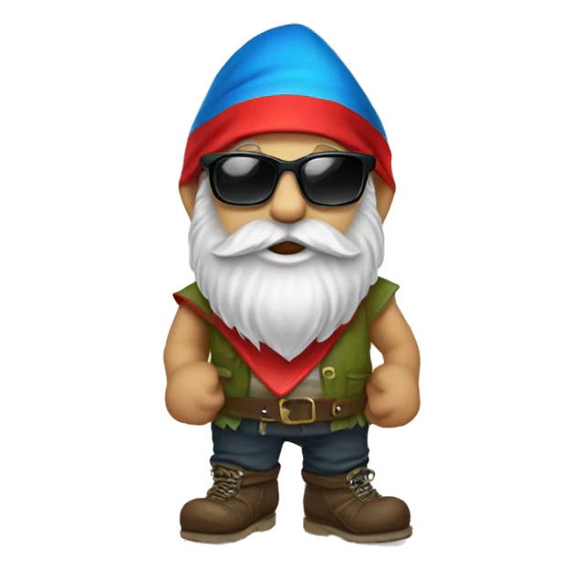 Bearded gnome with sunglasses and bandanna  sticker