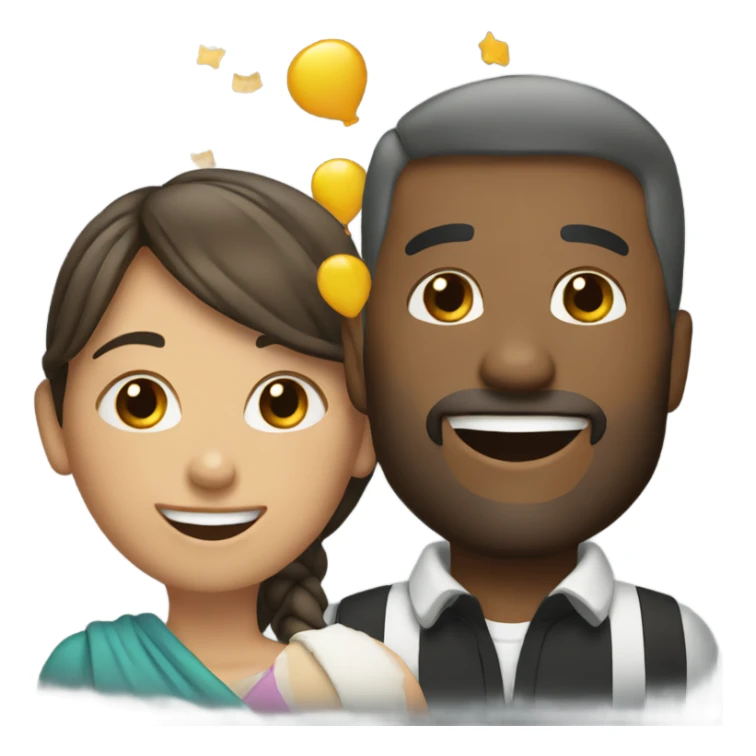 Man and woman celebrating sticker