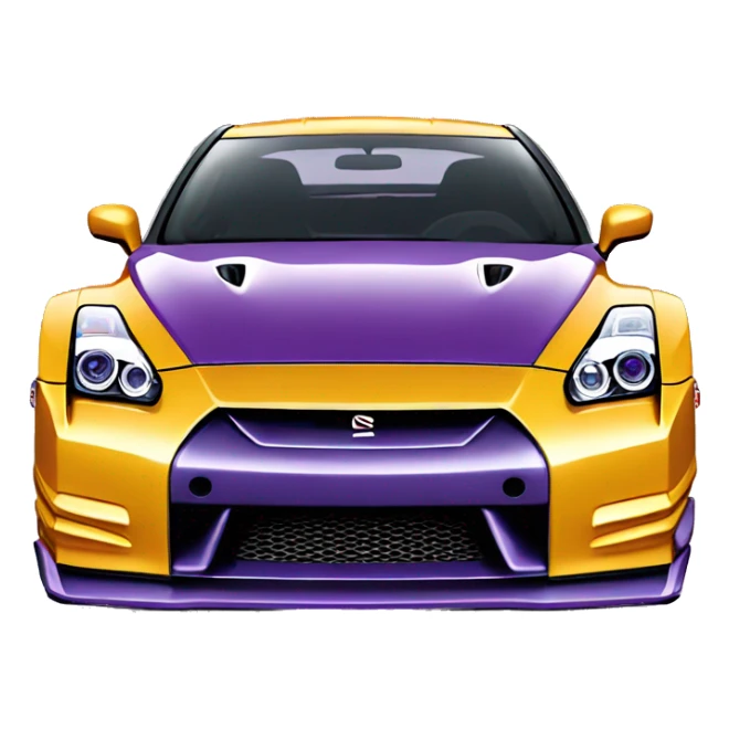 nissan r35 gtr with purple  sticker