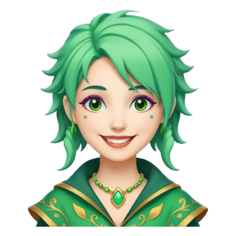 green haired fantastic woman sticker