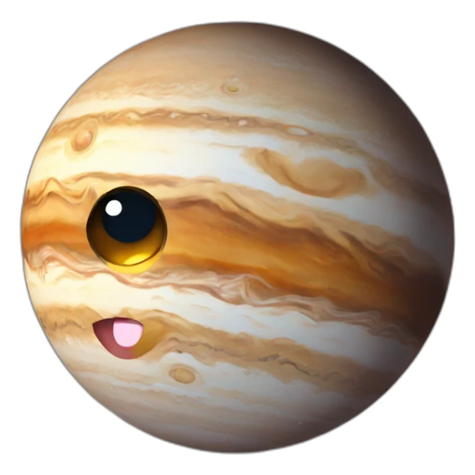 planet jupiter with closed open mouth and dreamy eyes sticker