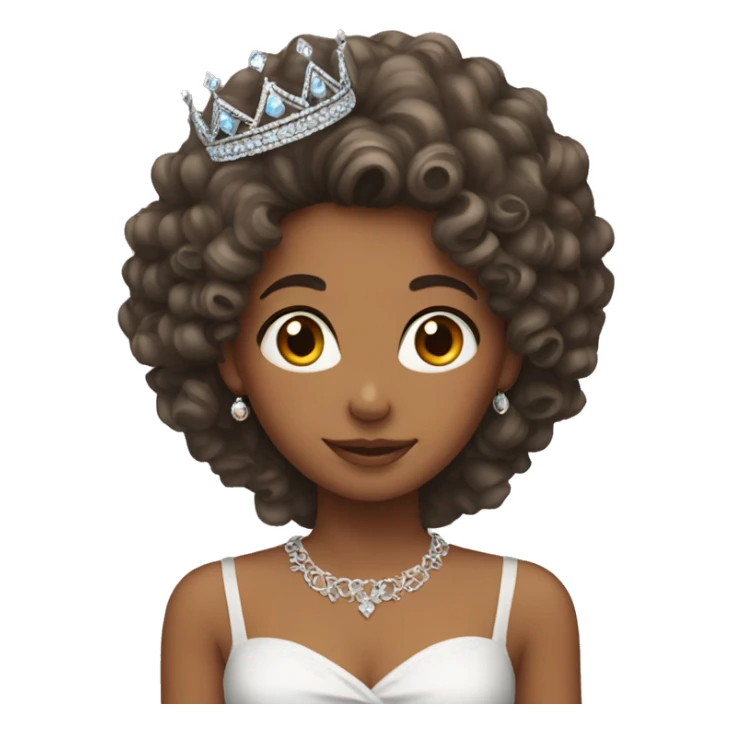 girl with curly hair and tiara  sticker
