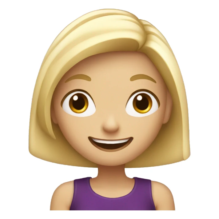 Blonde girl with aubergine looking excited sticker