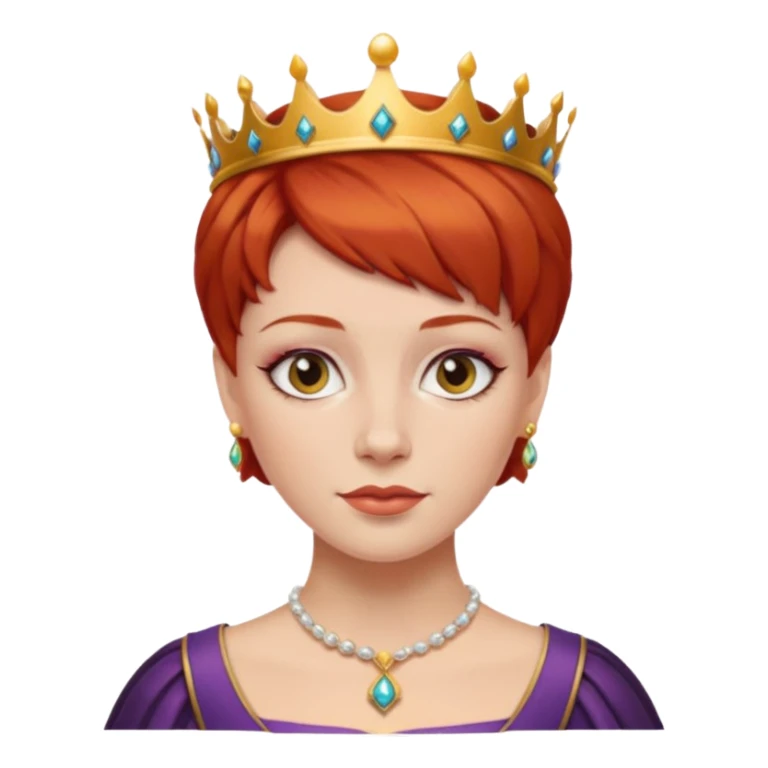 short hair queen red hair sticker