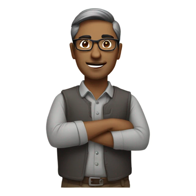 Indian man wearing glasses who is short and doing mechanic work  sticker
