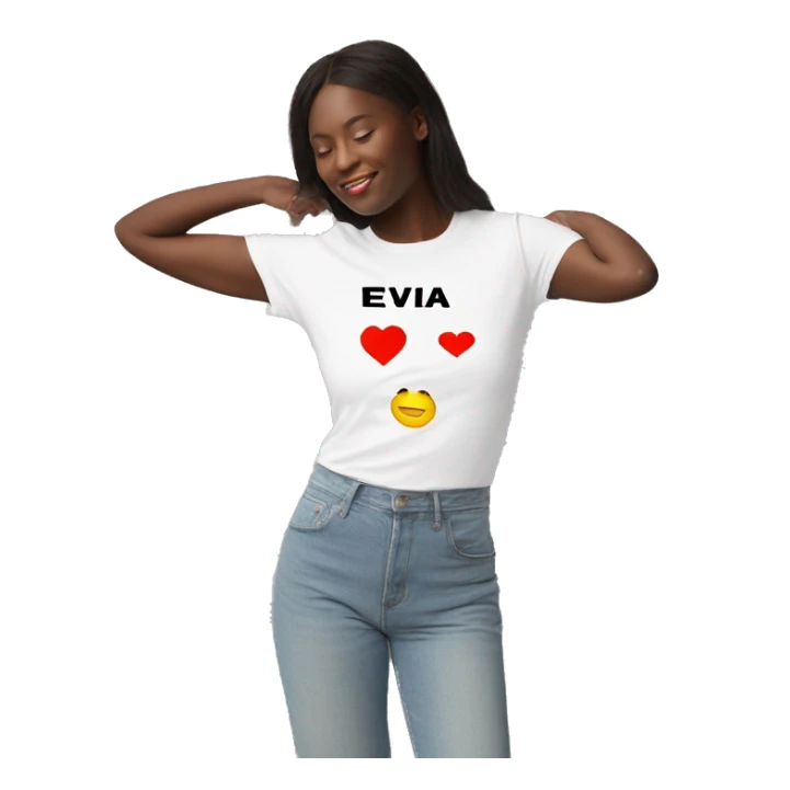 T-shirt with the inscription “I ❤️ eva” sticker