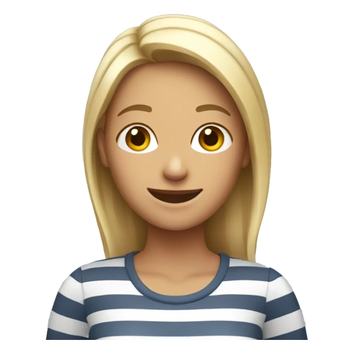 smiling women in striped shirt sticker