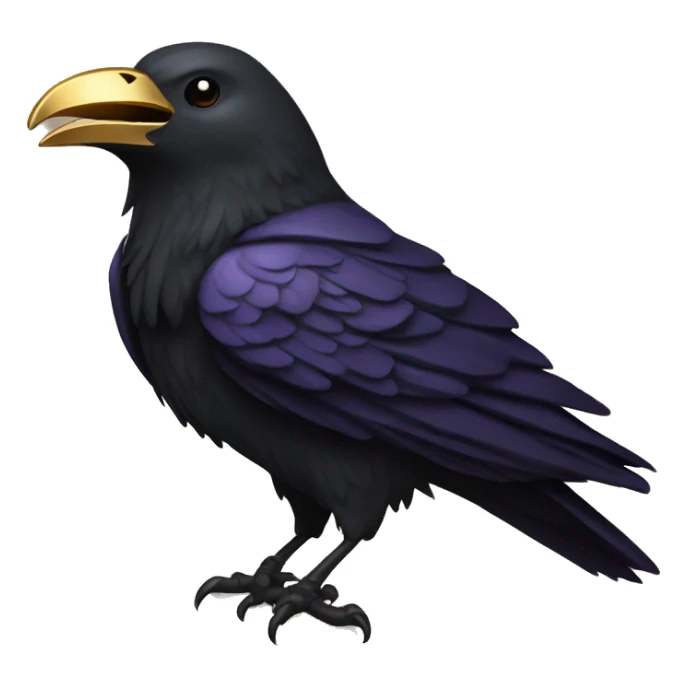 raven with a gold fiammard dagger in his mouth sticker