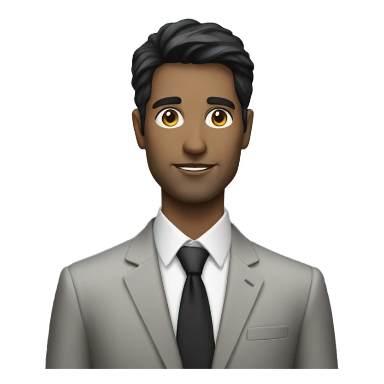 Dark haired male AI designer in suit sticker