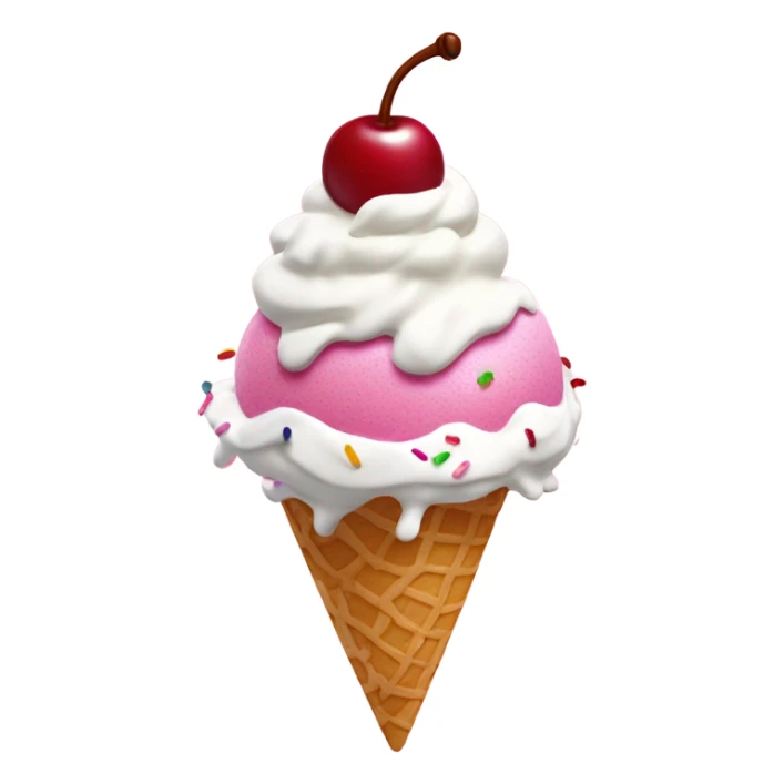 Pink ice cream sundae  sticker