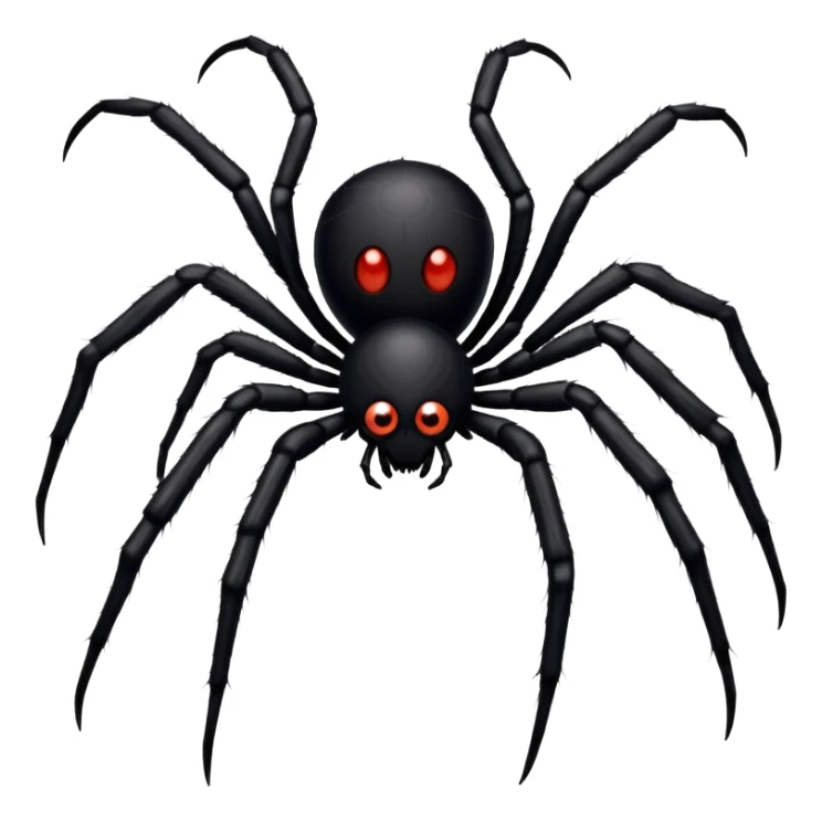 creepy black spider with eight legs sticker