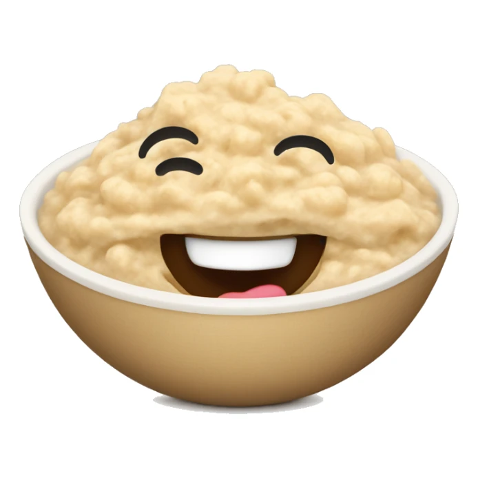 Smiling oatmeal porridg bowl sticker