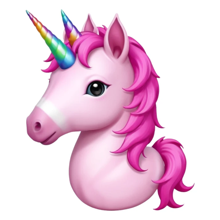 Cute happy anime pink unicorn holding a flower 
 sticker