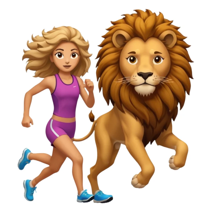 High resolution of a running women lion sticker