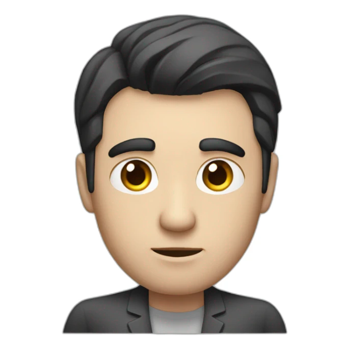 Hypnotherapist man with dark hair pointing serious face sticker