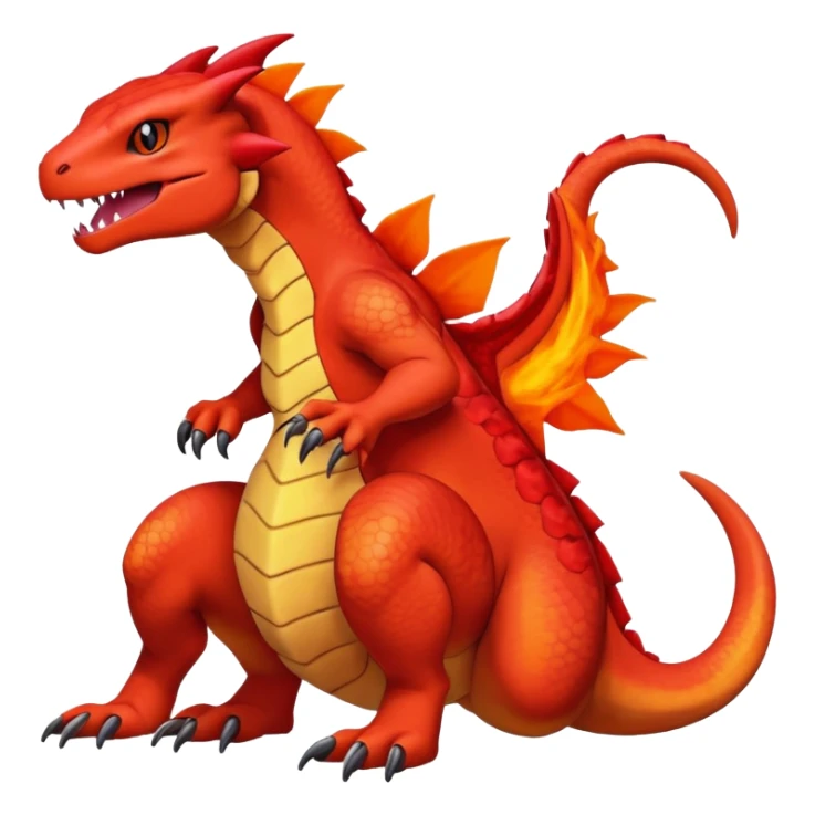 Guilmon-Salandit-Charmeleon-Fakémon-hybrid-creature (full body)  sticker