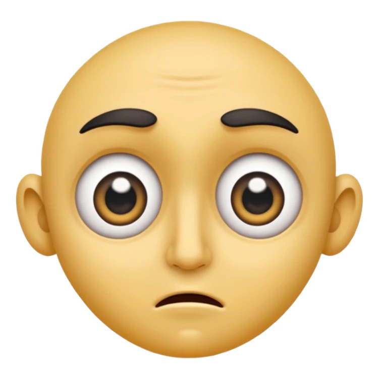 Face looking to the side with wide eyes and low mouth with raised eyebrows (the viral face for this is a bad idea, but we’re totally gonna do it together anyway) sticker