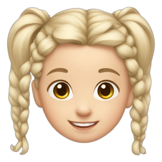 White baby girl with two ponytail hair smiling sticker