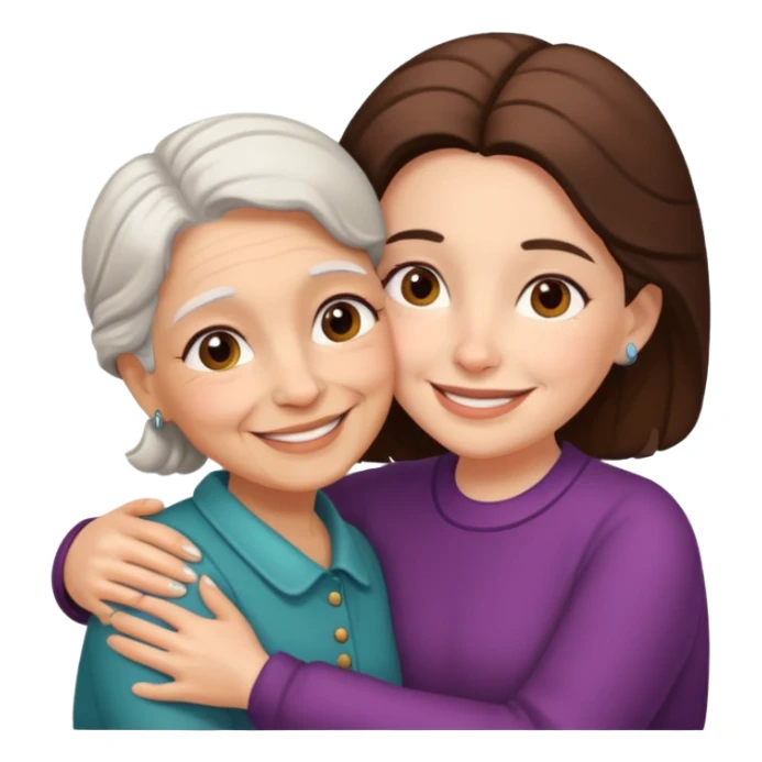 Abuela y una niña a su lado sticker