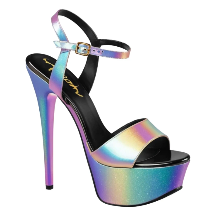  Iridescent womens pleaser usa brand sandals sticker