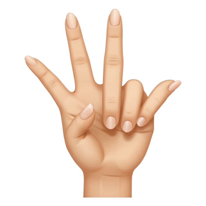 A hand holding up the thumb, pointer finger, and middle finger sticker