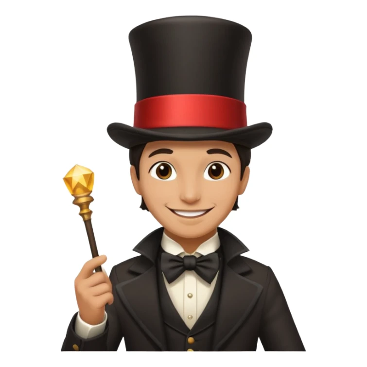Magician with top hat,Street Performers. sticker